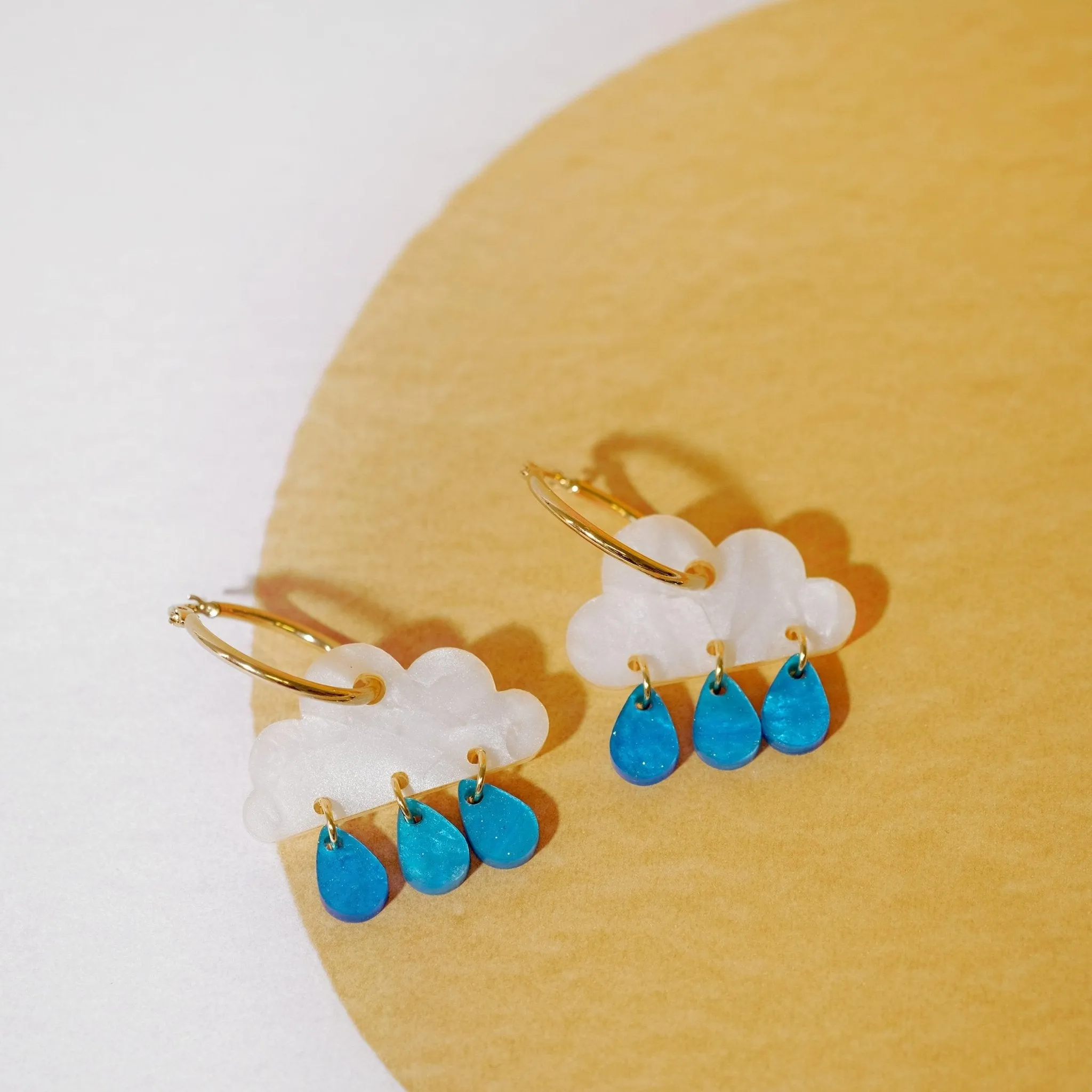 Rain Cloud Hoop Earrings