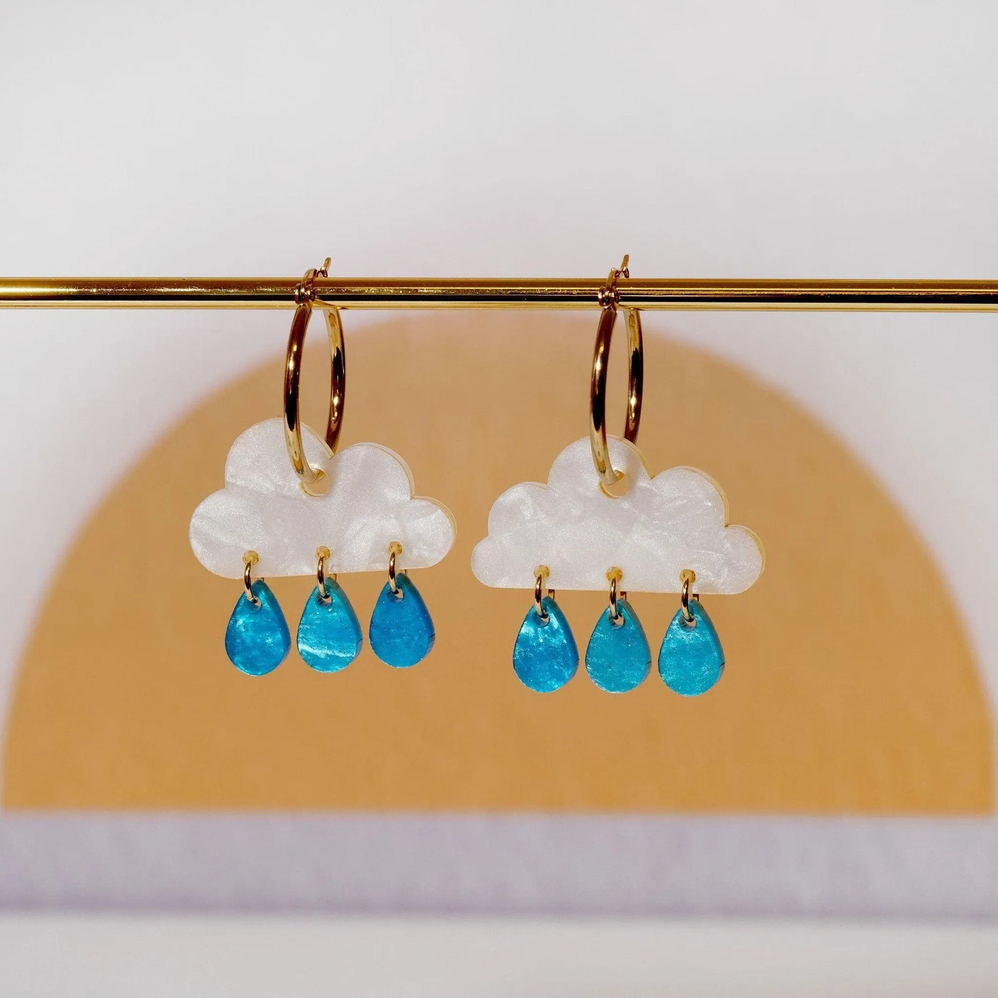 Rain Cloud Hoop Earrings