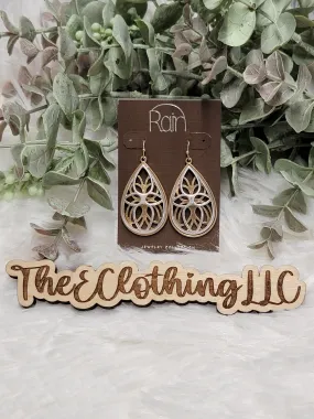 Rain - Two Tone Double Sided Flower Cut Earring