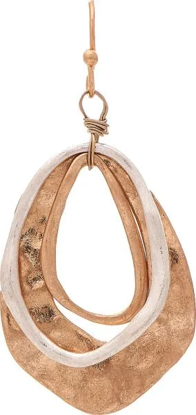 Rain - Two Tone Organic Layer Drops Earring