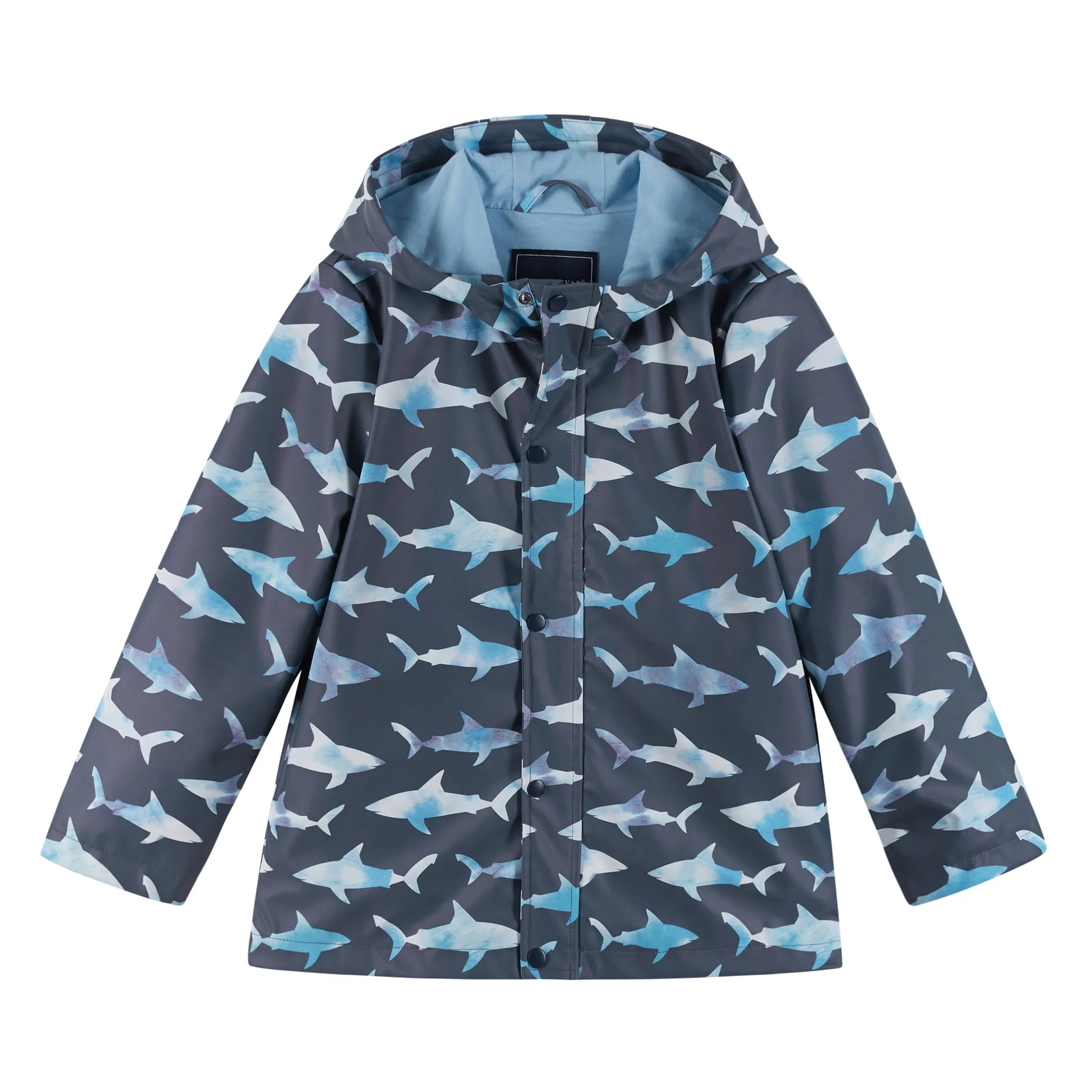 Shark Print Rain Coat | Blue