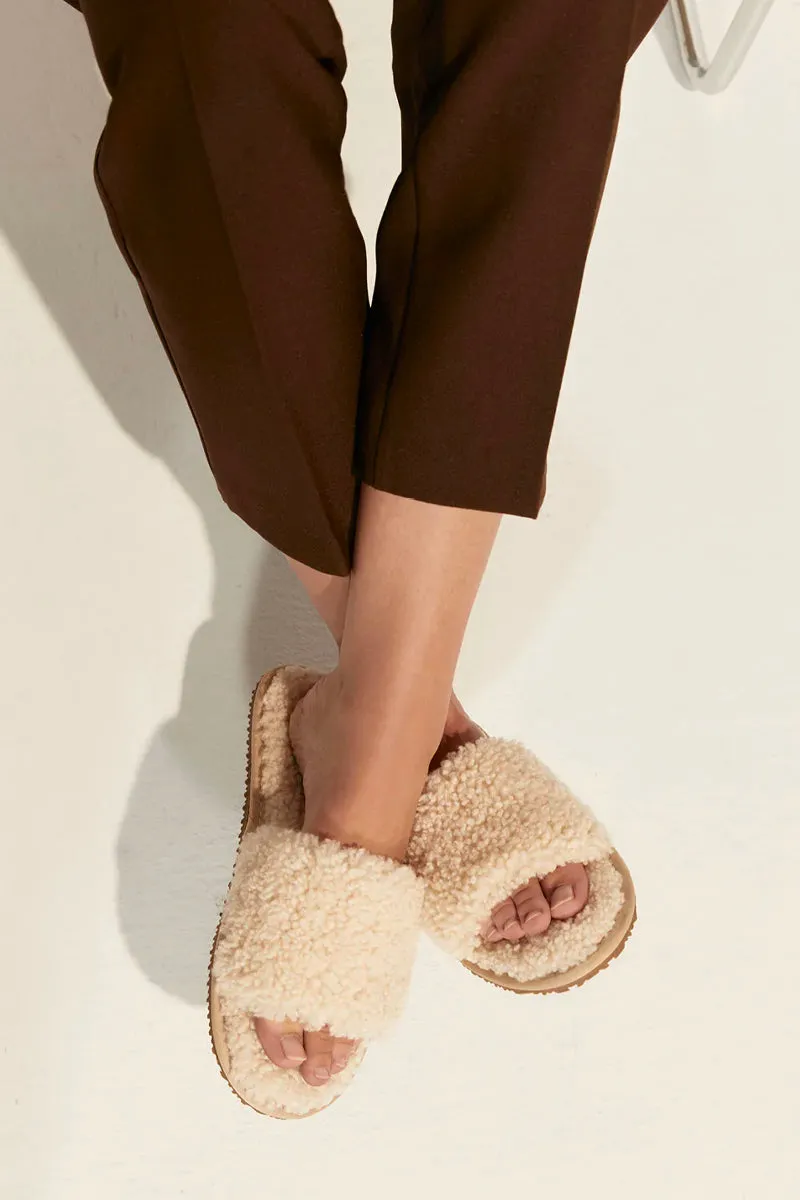 SHEARLING SLIPPER - CREAM