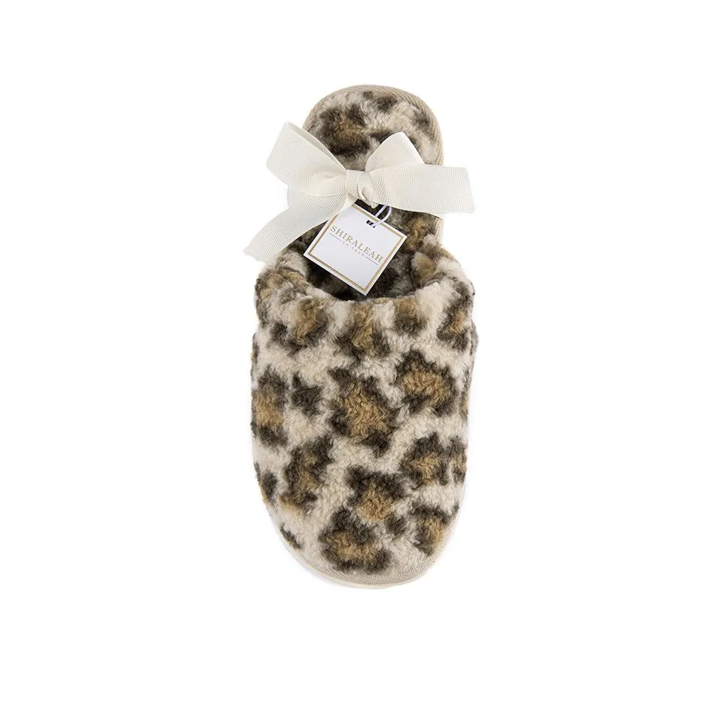 Shiraleah Avignon Leopard Print Sherpa Slippers, Multi