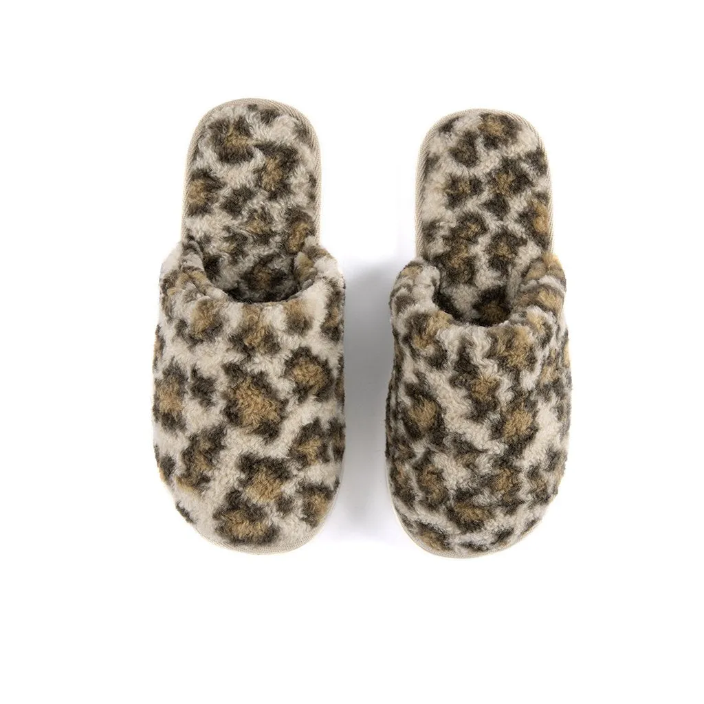 Shiraleah Avignon Leopard Print Sherpa Slippers, Multi