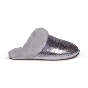 UGG Scuffette II Mirror Ball Silver Slippers - Women's