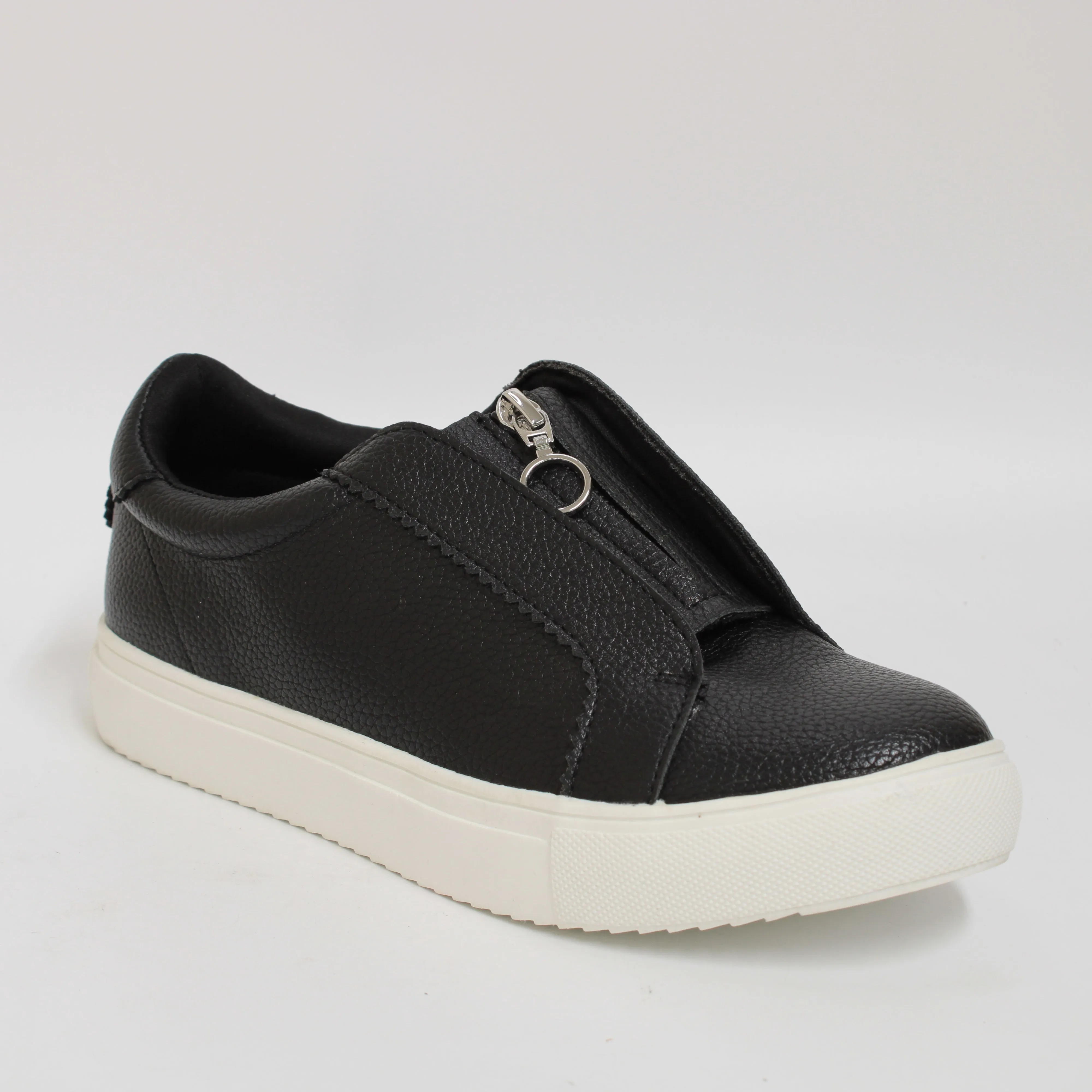 Womens Office Franchise  Zip Front Trainers Black Silver Mix