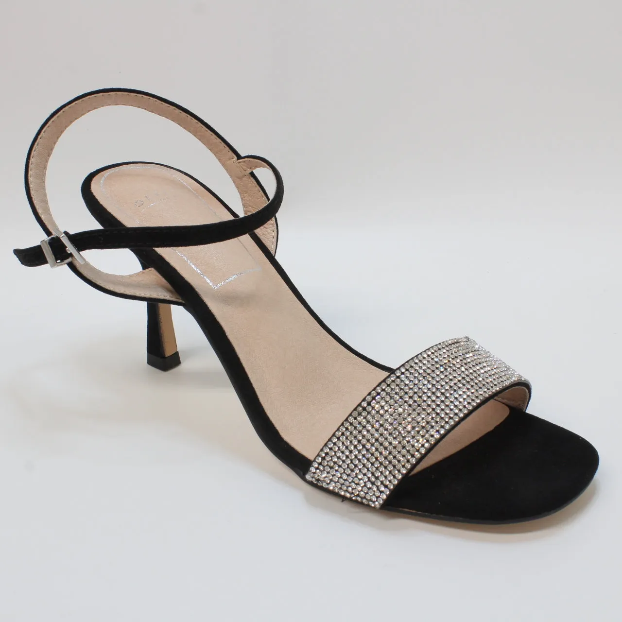 Womens Office Miley Embellished Heeled Sandals Black